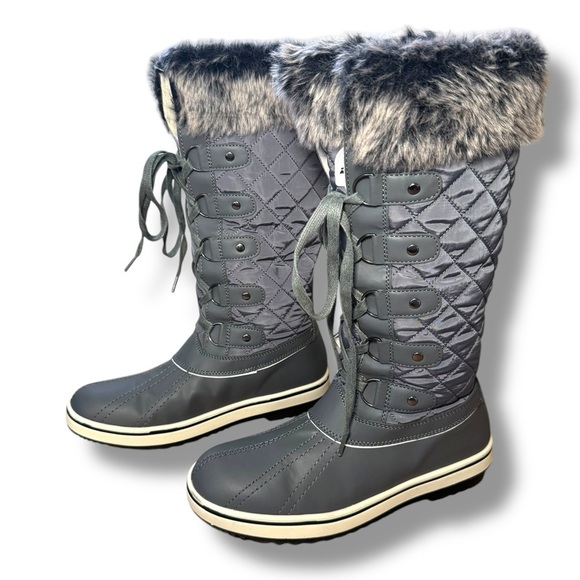 ALEADER Womens Cold Weather Winter Boots, Waterproof, Dark Gray Women’s Size 8.5 - Picture 2 of 9